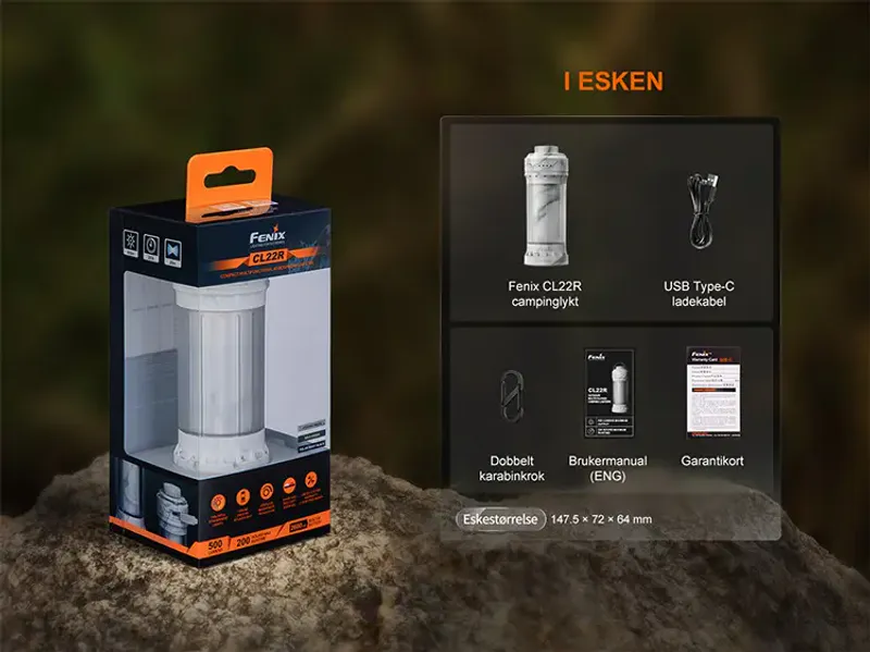 Fenix CL22R campinglykt grønn