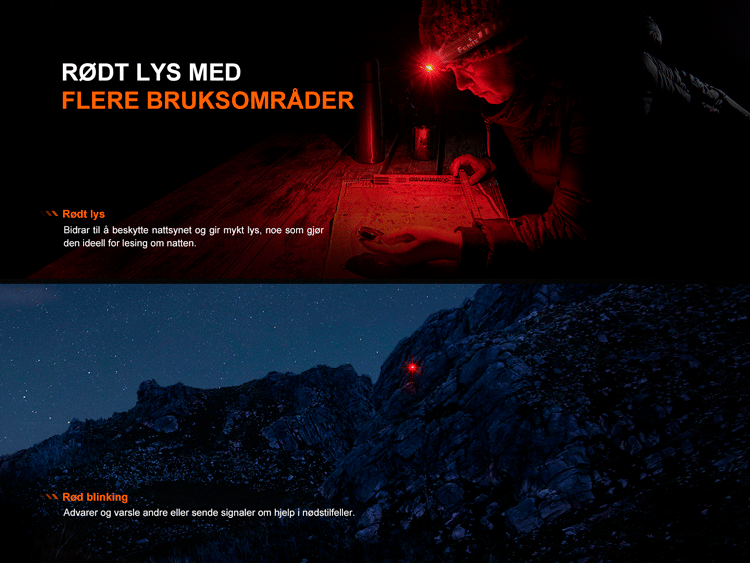 Hovedbilde Fenix HL12R V2.0 hodelykt lilla 500LM